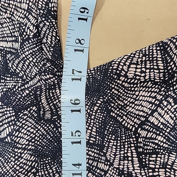 Sienna Sky, Size S, Navy and Pinkish Purple Abstract Floral Print Blouse, EUC - Picture 7 of 11